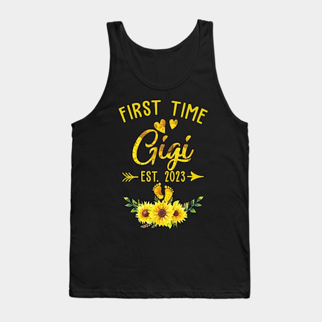 First Time Gigi Est 2023 Sunflower Promoted To Gigi Tank Top by Bruce D Hubbard